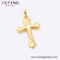 33735 xuping joyería 24k chapado en oro diseño simple cruz colgante religioso